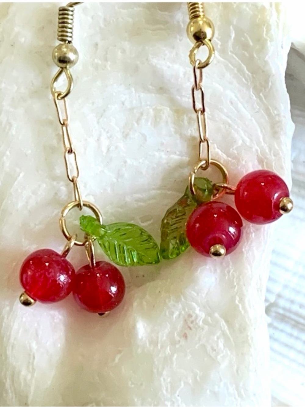 Cherry Cluster Beaded Earrings